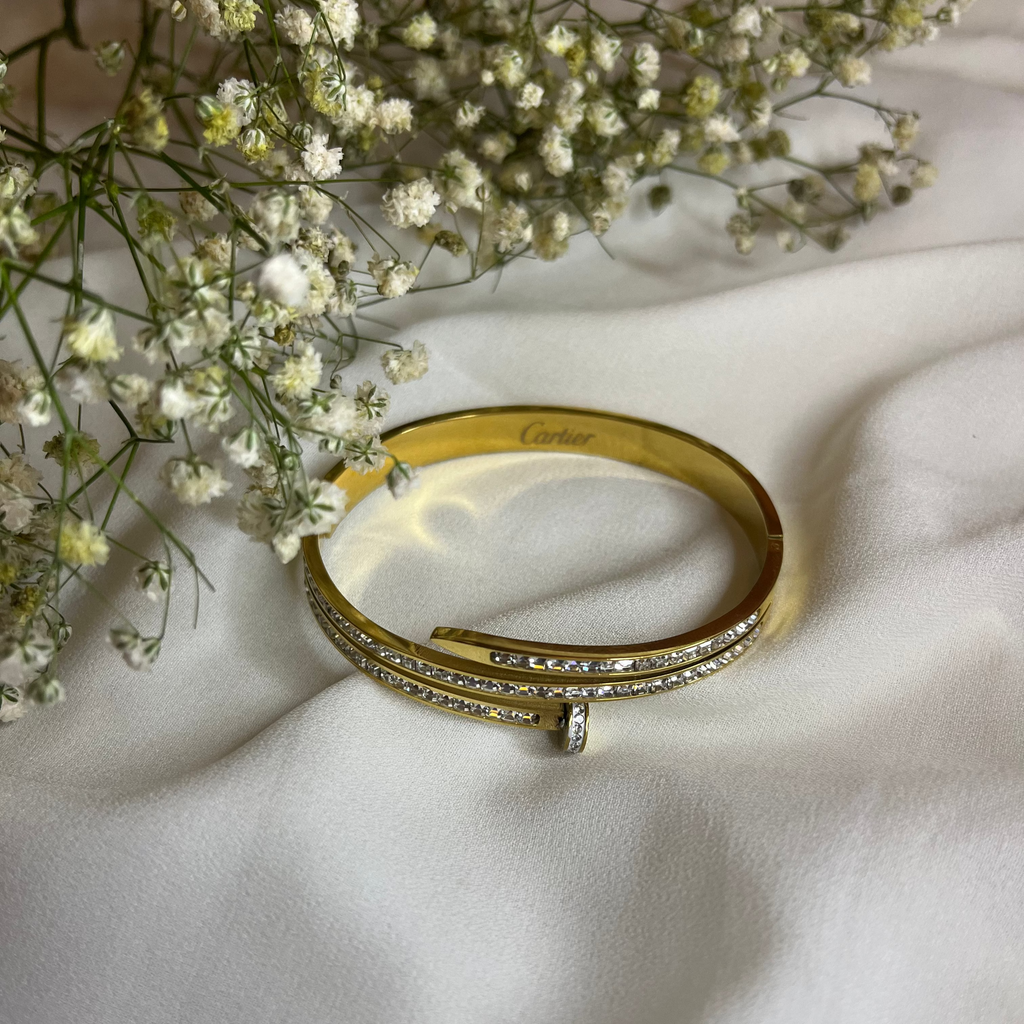 NAIL BANGLE BRACELETS WITH STONES