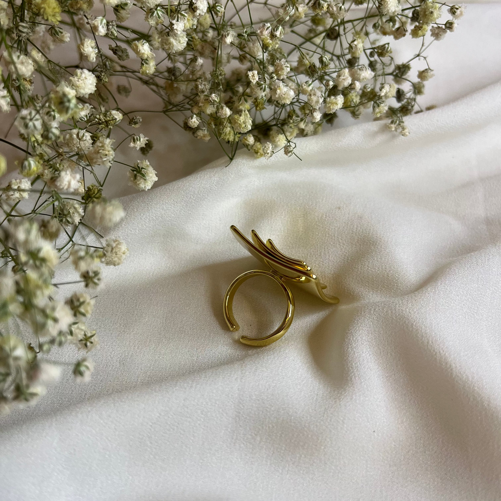 LAYERED SQUARE GOLD RING